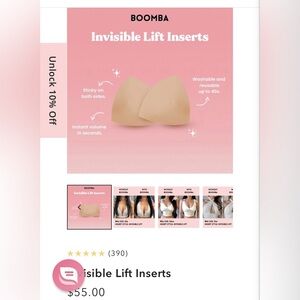 Unused BOOMBA Invisible Lift Inserts beige size D